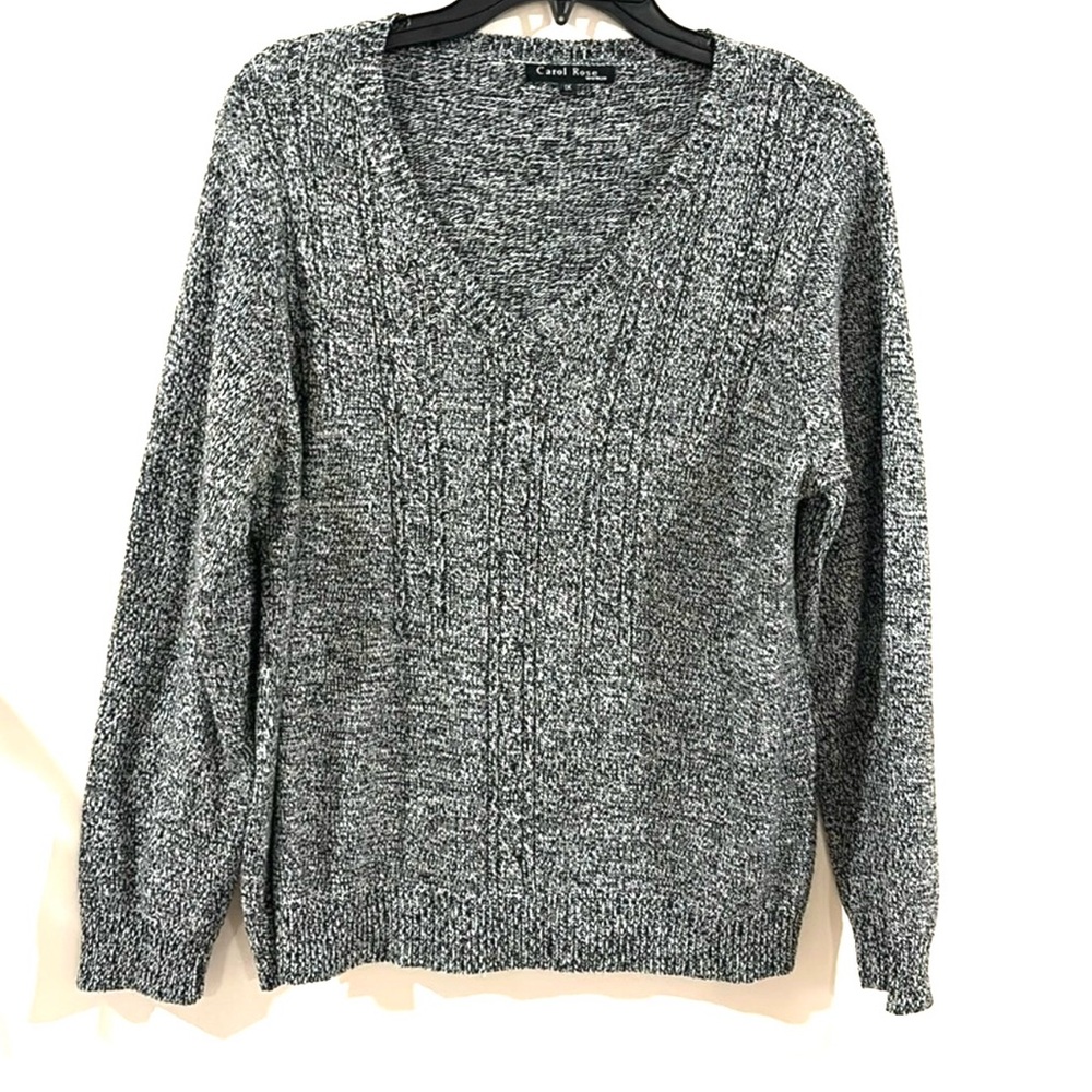Carol Rose Knit Vneck Pullover Sweater Size 1X